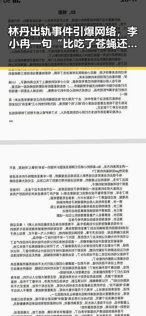 林丹出轨事件引爆网络,李小冉一句“比吃了苍蝇还恶心”直击网友心坎!